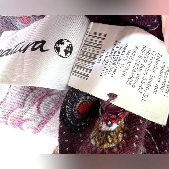 NATURA anthropology Womens Blouse print boho chic Long sleeve viscose S - Picture 13 of 16